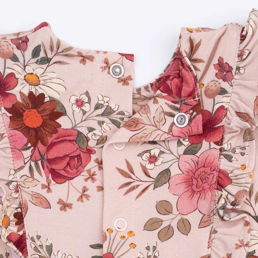 Long Sleeve Ruffle Bodysuit Dress // Sabrina Floral
