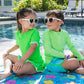Boys Neon Honeydew Long Sleeve Zipper Rash Guard