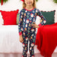 SoftSnooze™ Kids Bamboo Viscose Giddy Up Santa Western Christmas Long Sleeve Pajama Set