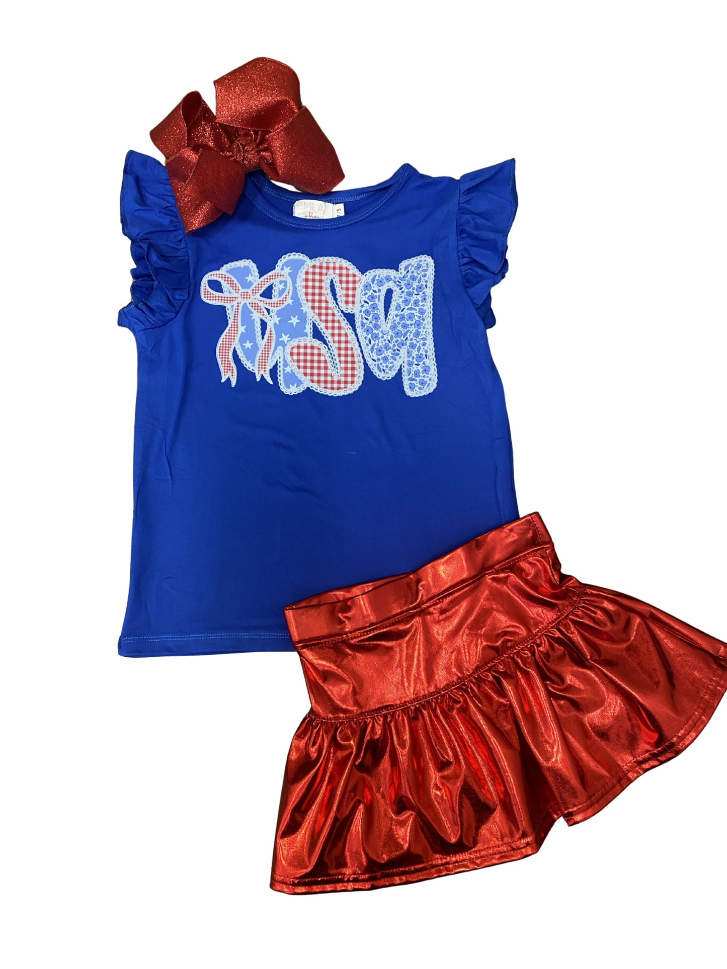 USA Graphic Flutter Sleeve Tee