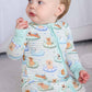 Convertible Zip Romper | Poolside Pups Blue