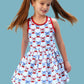 Girls Berries & Bows Pleated Skirt Active Dress & Bike Short Set