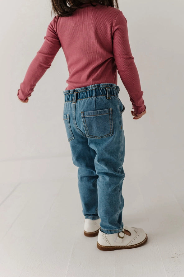 Paperbag Denim Pants // Medium Wash