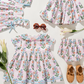 Ailee Dress Set // Pink Dewdrop Block Print