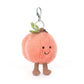 Plush peach character keychain