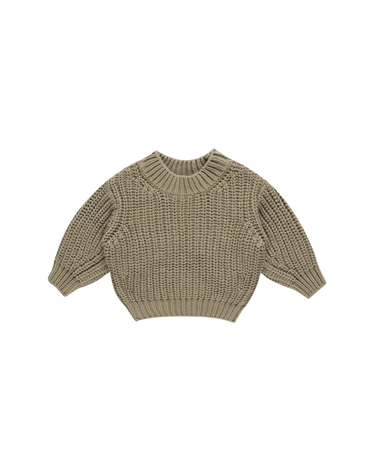 Chunky Knit Sweater // Olive