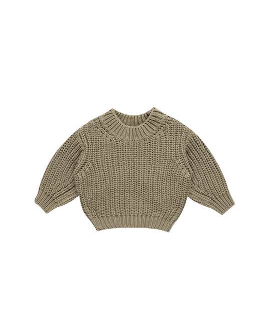 Chunky Knit Sweater // Olive
