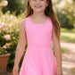 Neon Pink Scallop Dress with Shorts