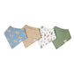 baby bibs with elephant and bug prints