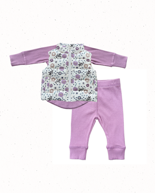 Winter Floral Puffer Vest
