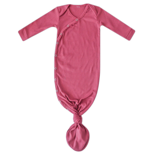 Berry colored ribbed knotted gown