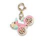 Pink bicycle charm with gold accents