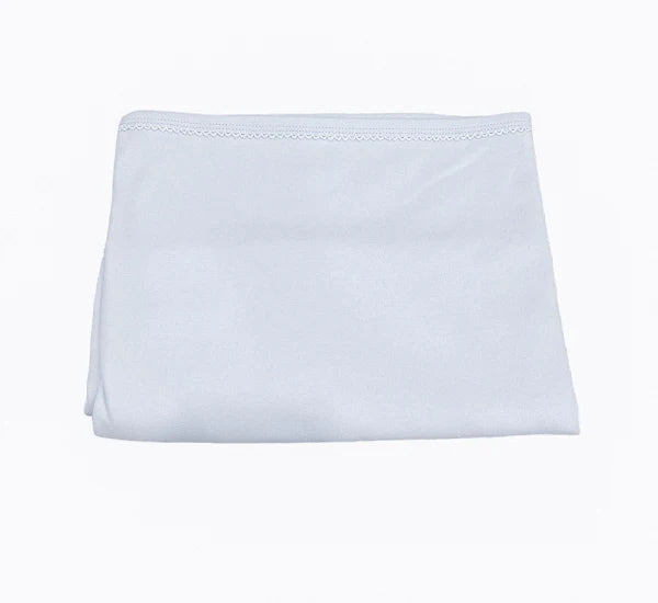 Baby Blue Blanket with white trim