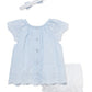 Blue & White Eyelet Stripe Sunsuit