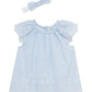 Blue & White Eyelet Stripe Sunsuit