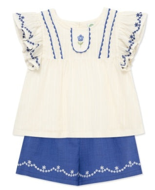 Blue Floral Woven Play Set