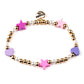 Gold Multi Heart and Star Stretch Beaded Bracelet