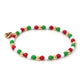 Gold 4mm Christmas Stretch Bead Bracelet