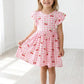 Cherry Sweet Flutter Sleeve Twirl Dress