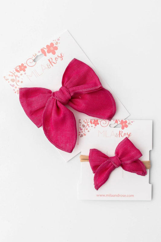 Classic Hair Bow // Fuchsia