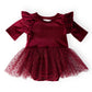 Cranberry Velvet Tutu Bodysuit