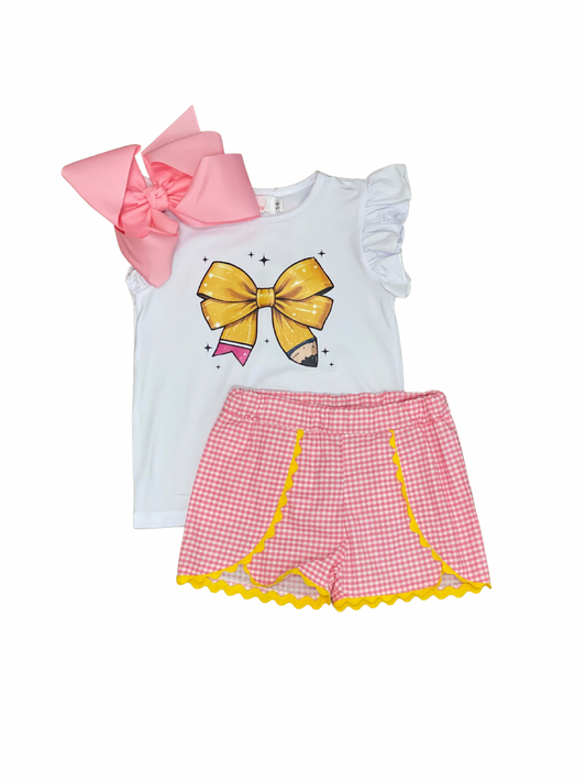 Pink Gingham Shorts