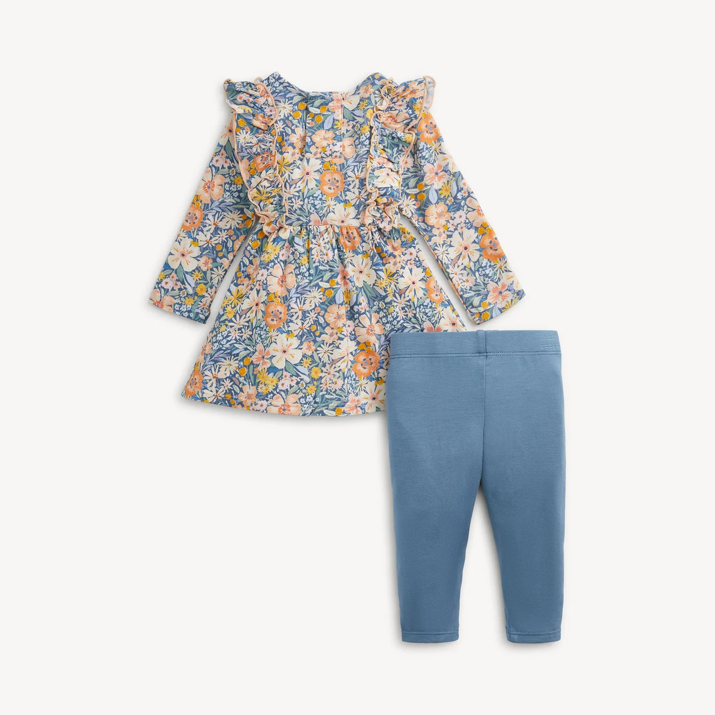 Flora Modal Ruffle L/S Dress with leggings