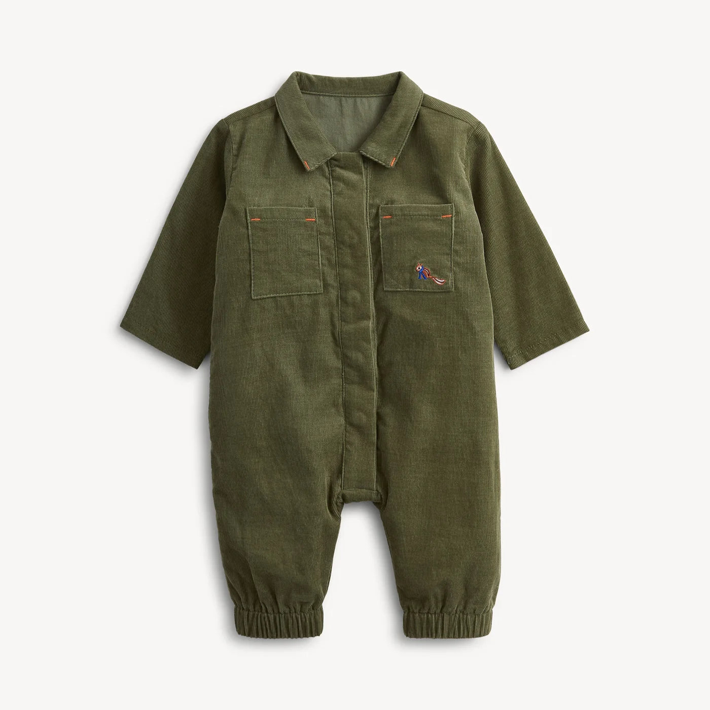 Green Corduroy Boy Romper