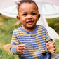 Waffle Green Stripe Boys Romper