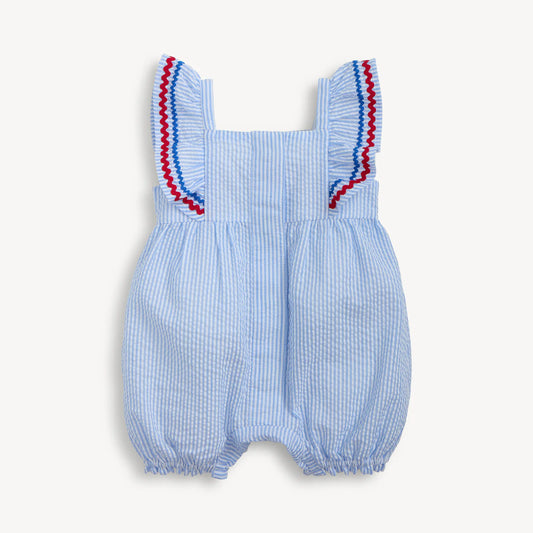 Searsucker Stripe Flutter Romper