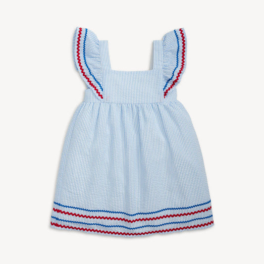 Seersucker Stripe Flutter Dress