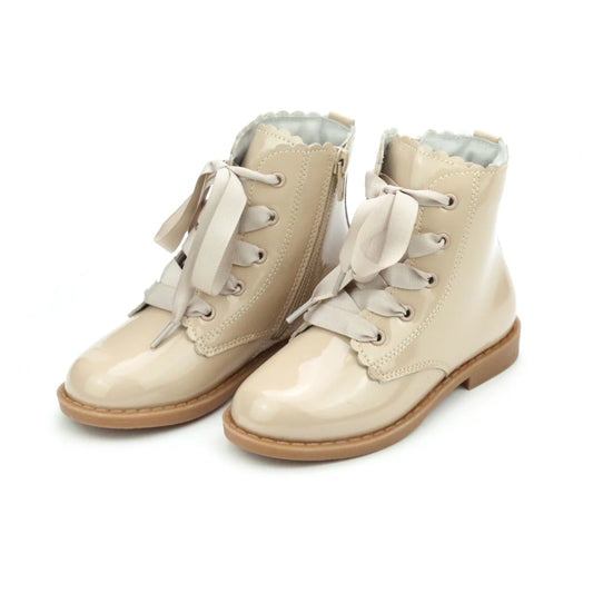 Josephine Scalloped Boot // Patent Taupe