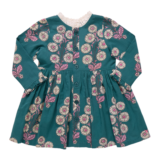Girls Autumn Dress // Evergreen Buttercup Floral