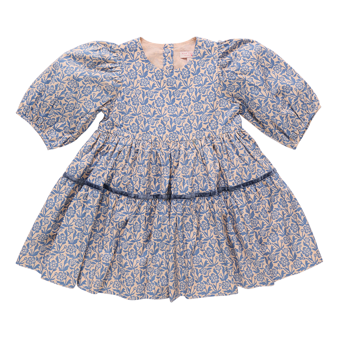 Girls Maribelle Dress // Blue Climbing Floral