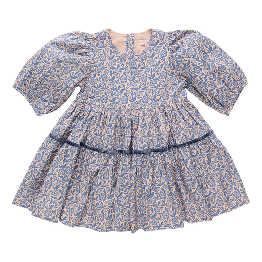 Girls Maribelle Dress // Blue Climbing Floral