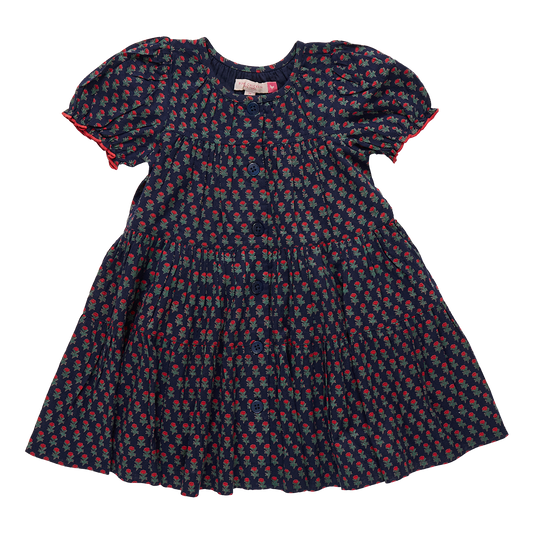 Girls Elizabeth Dress // Navy Carnation
