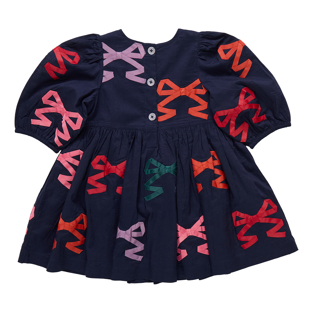 Girls Brooke Dress // Multi Bow Applique