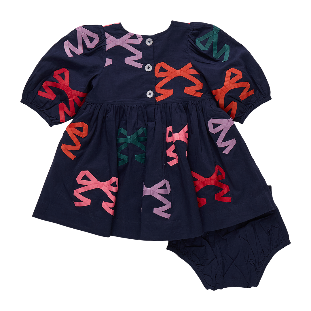 Baby Girls Brooke Dress Set // Multi Bow Applique