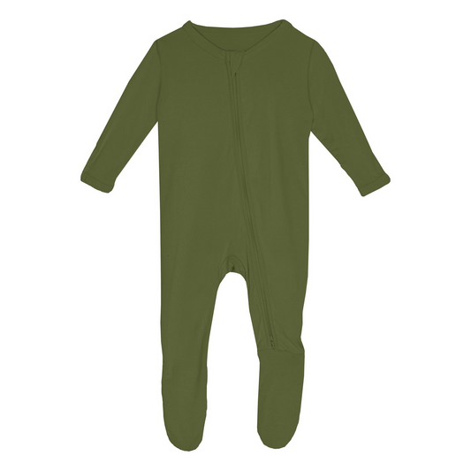 Pesto Footie with 2 Way Zipper
