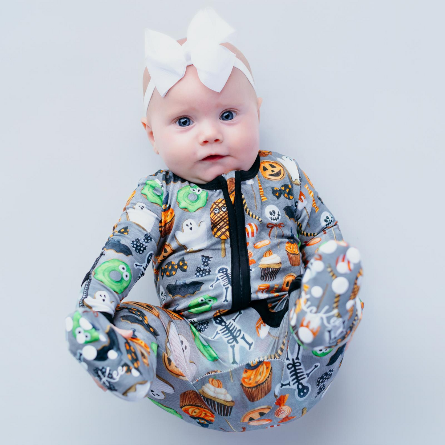 Halloween Treats Footie with 2 Way Zipper