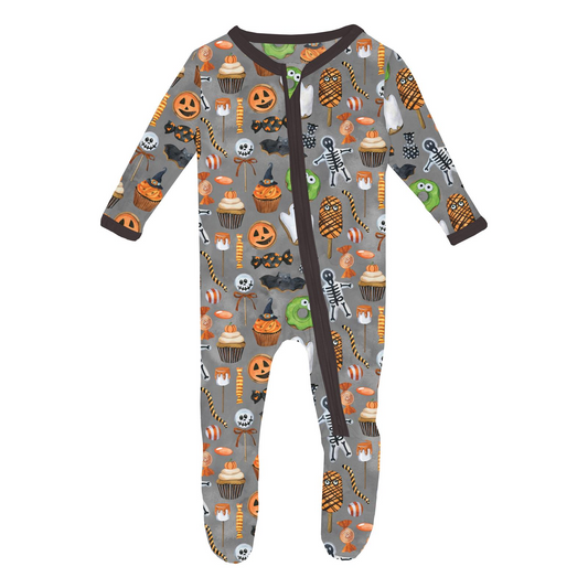 Halloween Treats Footie with 2 Way Zipper