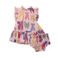 Pink Dress with multicolor bow design