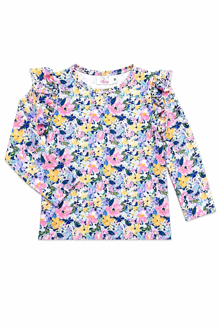 Fall Floral L/S Shirt Ruffle Sleeve