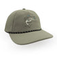 Green cap with fish emblem 