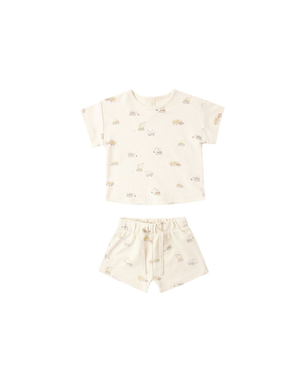 Short Set with muted Construction vehicles