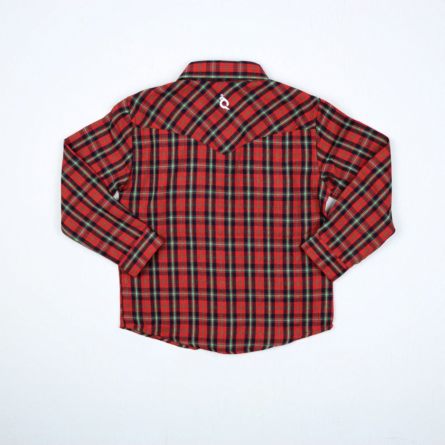 Holiday Plaid Pearl Snap Long Sleeve Flannel Shirt