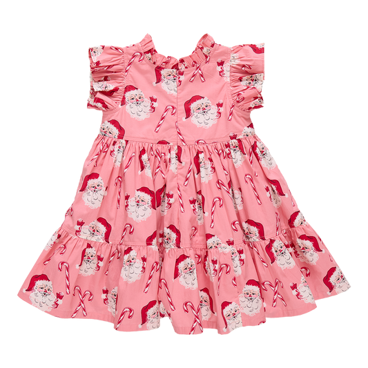 Girls Jennifer Dress // Pink Candy Cane Santa
