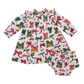Children's dress with colorful bow pattern 