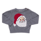 Gray sweater with Santa Claus face design