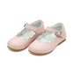 Soft Pink Closed Toe Shoe with Scalloped details.